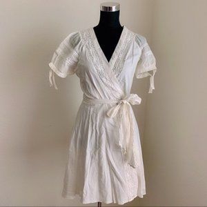 Beautiful White Wrap Cotton Dress
